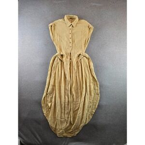 Free People On My Way Midi Dress Small Button Endless Summer Tie Beach Gauze